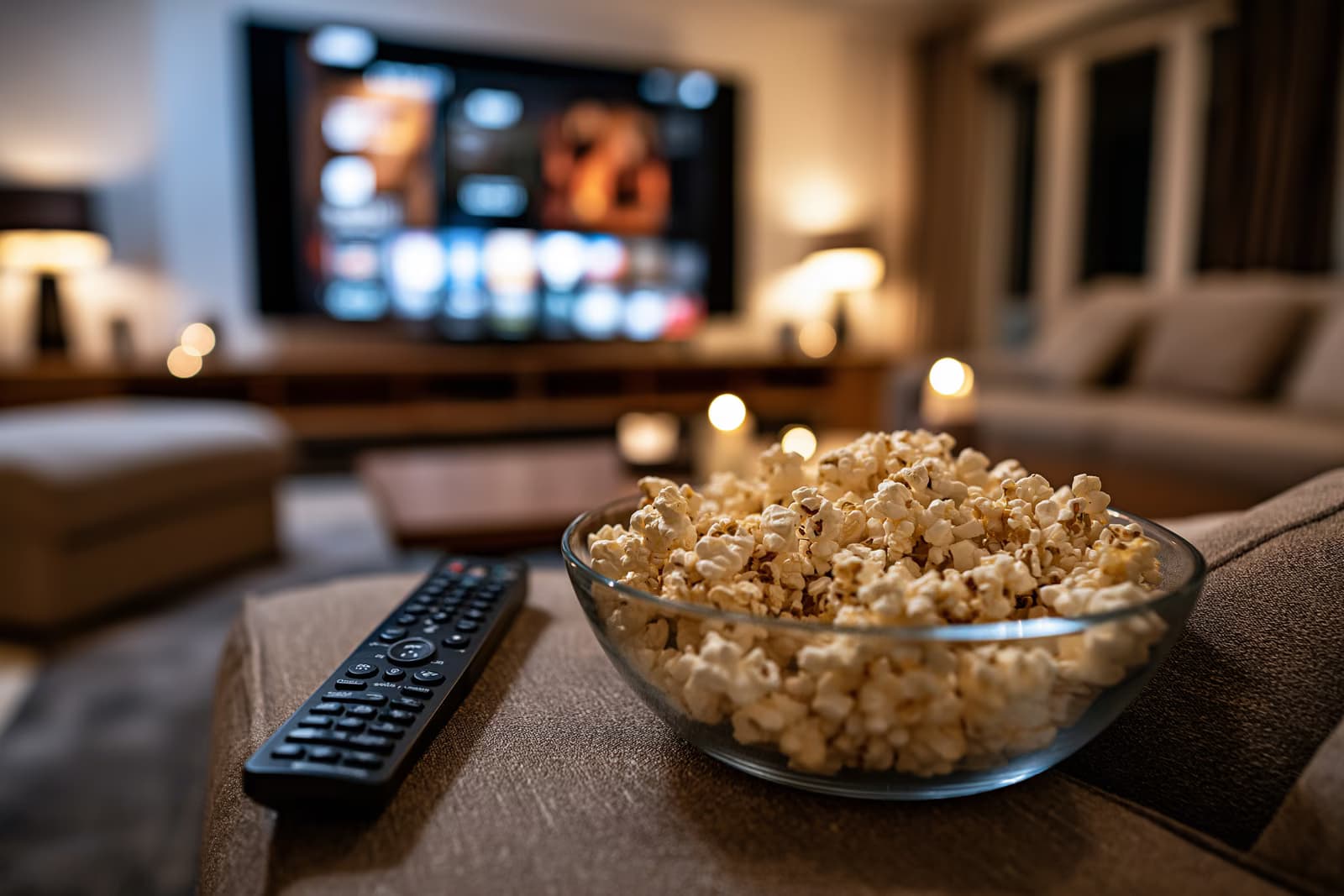 Akşamları oturma odasındaki televizyon, Prime Video reklamlarının film gecelerini böldüğü ayarda, yayın menüsünde duraklamıştı.
