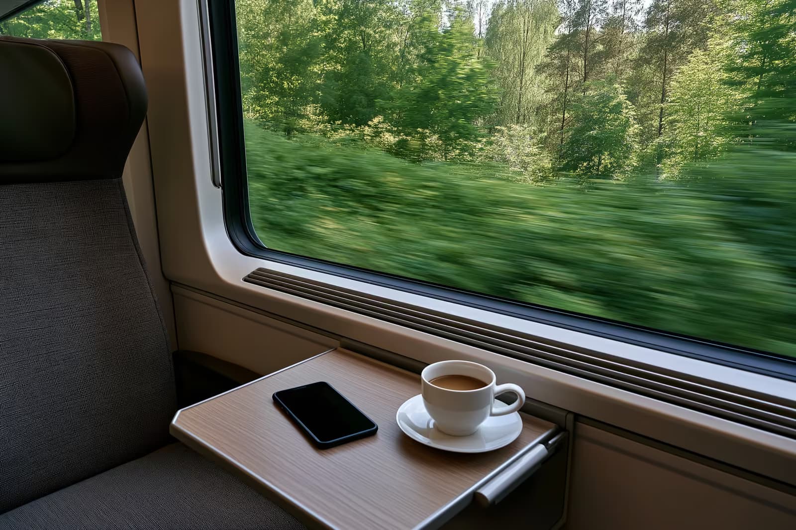 Sabah saatlerinde bir Alman tren istasyonunun peronunda bekleyen yüksek hızlı Deutsche Bahn ICE treni.