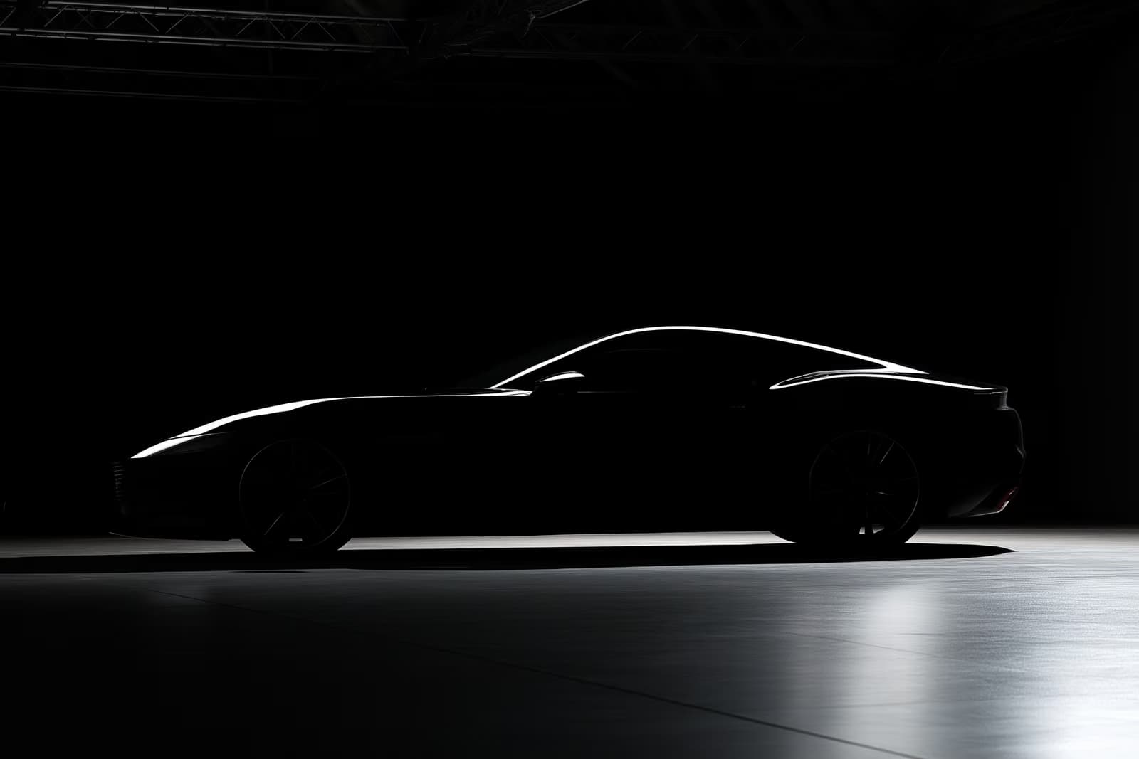 Güneşli bir günde, Stuttgart yakınlarındaki Zuffenhausen'de bulunan Porsche fabrikasının önünde park halinde bir spor otomobil.